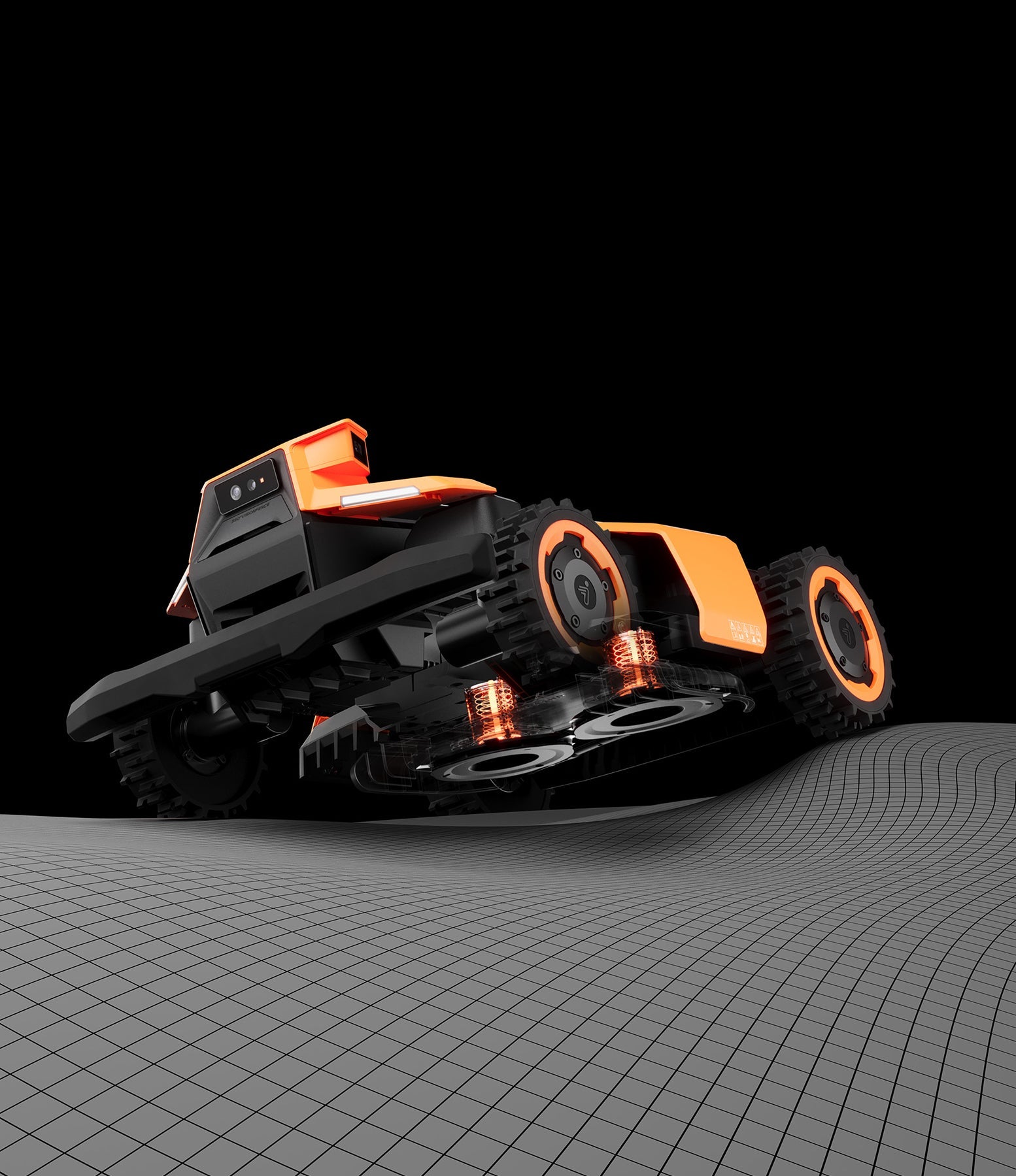 Navimow i110N robot lawn mower is shown on a grid.