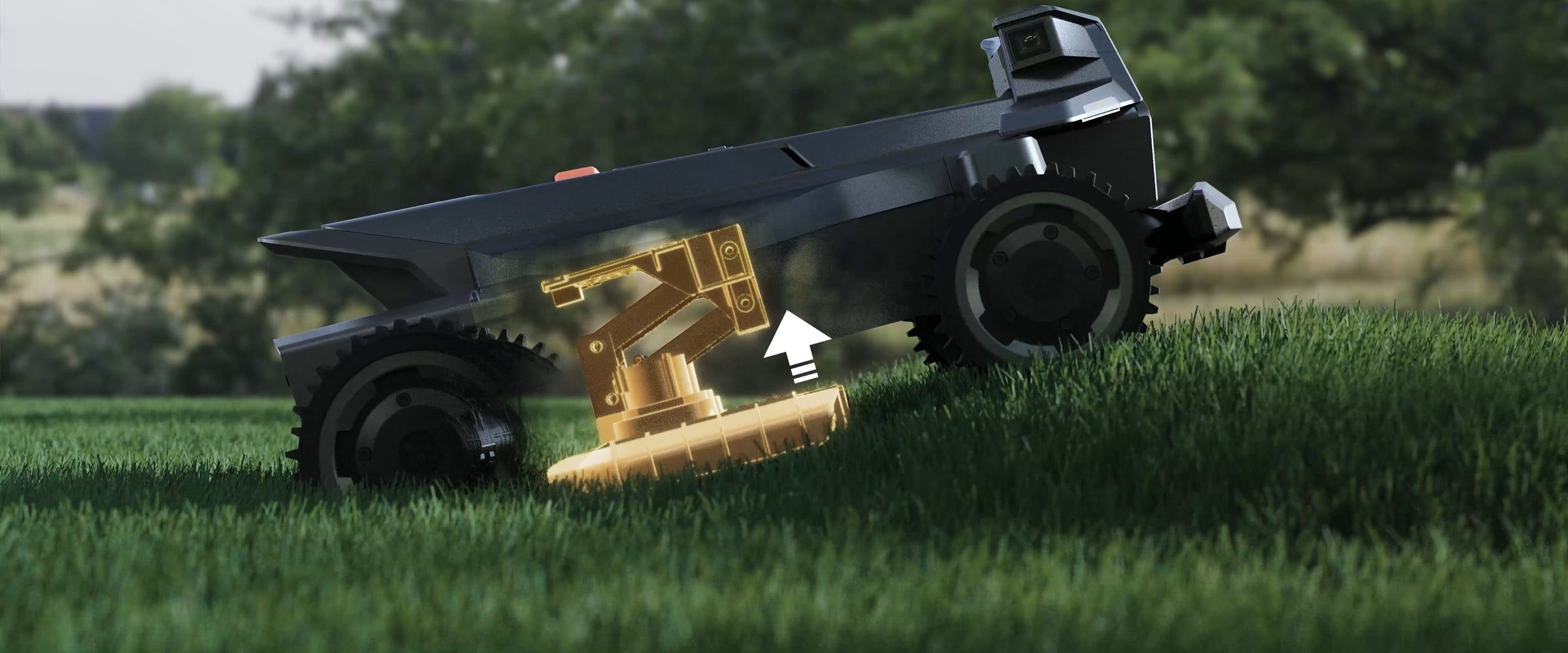 <p>Adaptive Blade System adjusts to uneven terrain for consistent cutting without scalping.</p>