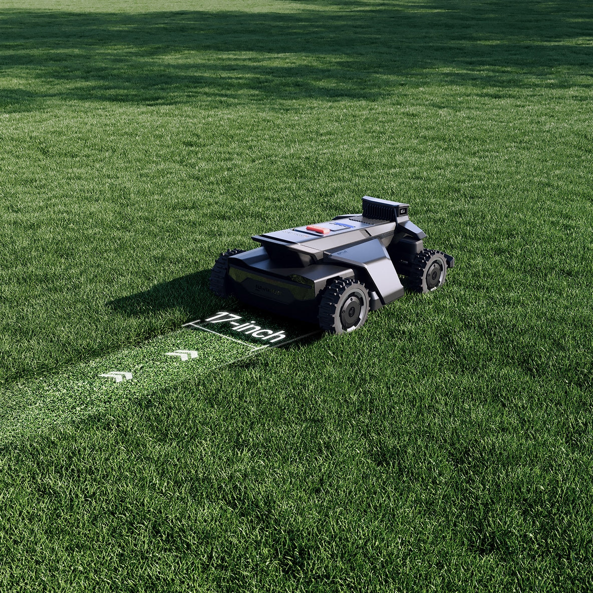 <p>Covers 1.8× more area per pass with a 17-inch cutting width and 12-blade pivoting system.</p>