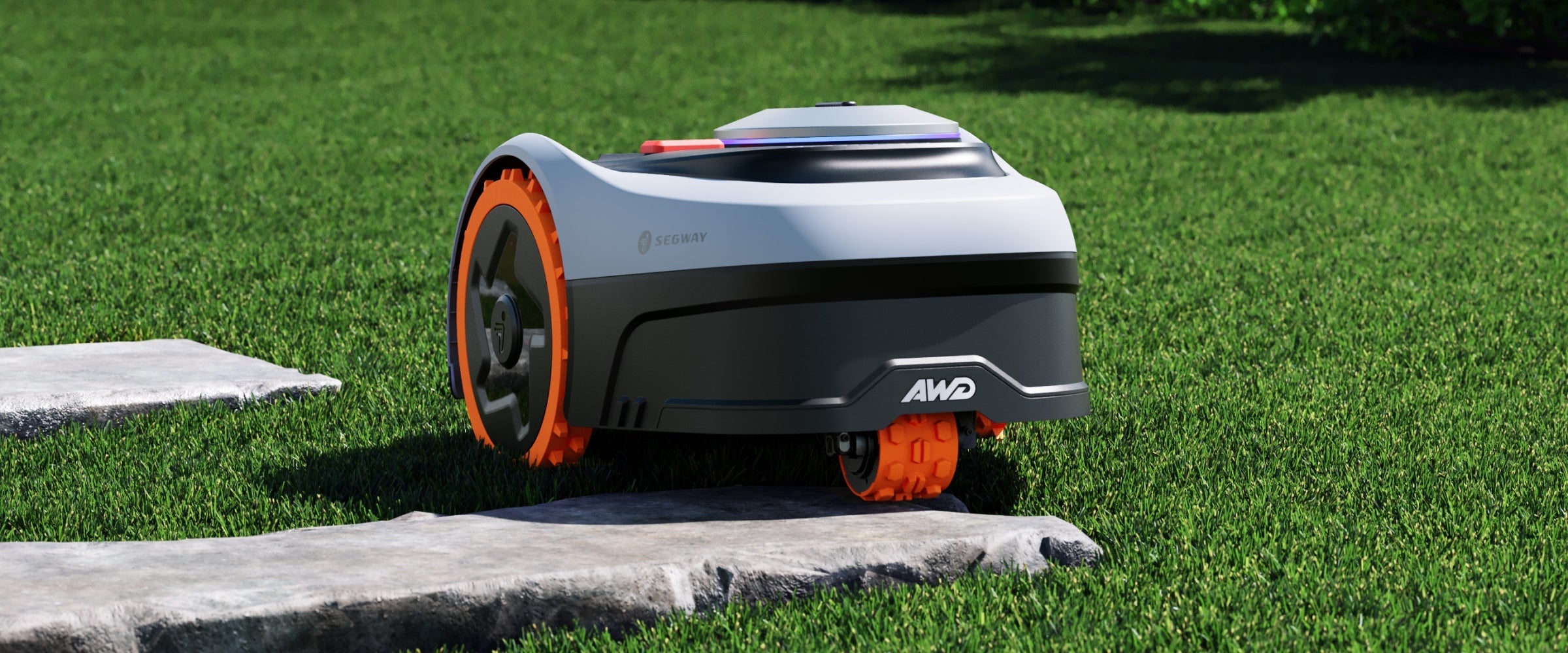 Segway Navimow i Series robot lawn mower on green grass.