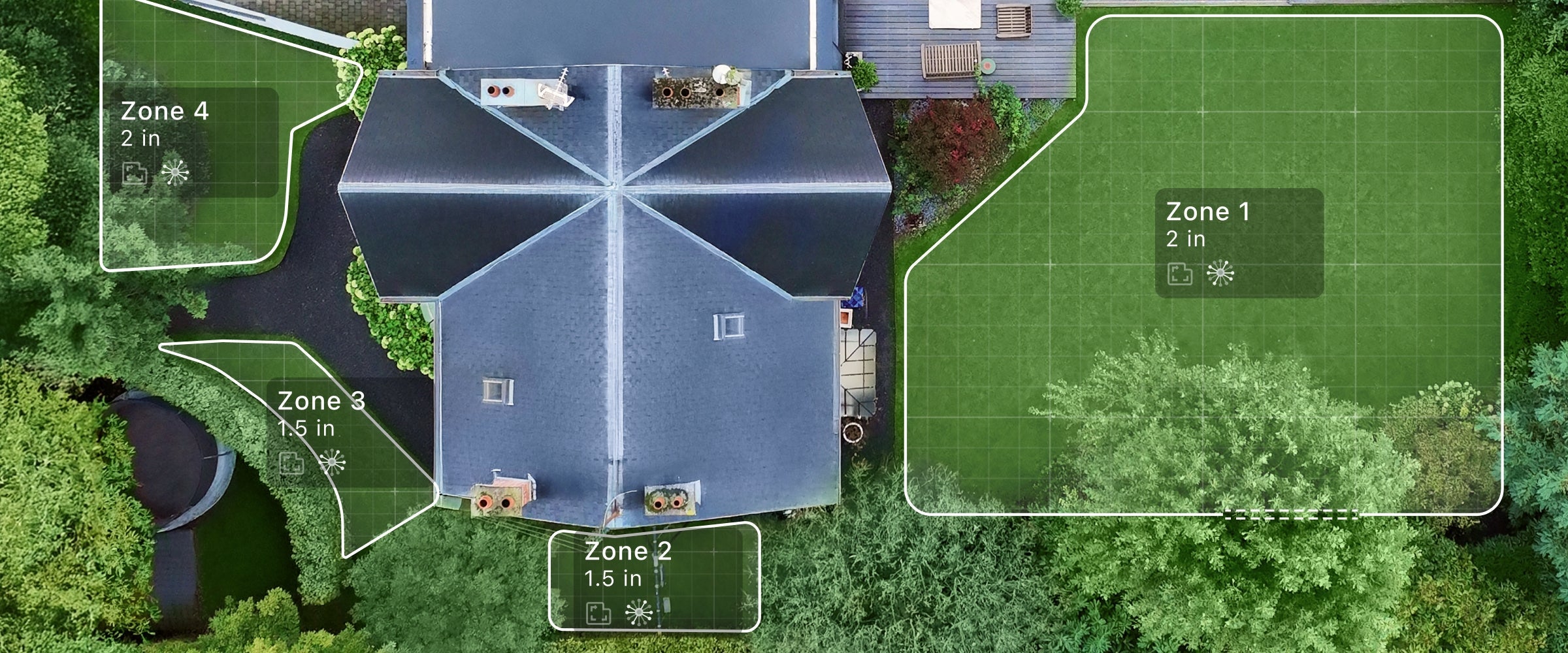 Segway Navimow i110N robot lawn mower app interface mapping zones.