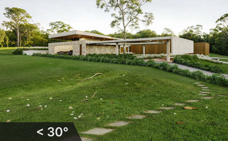 Navimow i110 robot lawn mower on this modern home yard.