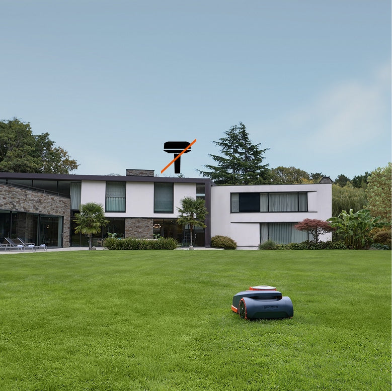 Segway Navimow i Series robot lawn mower mows the grass.