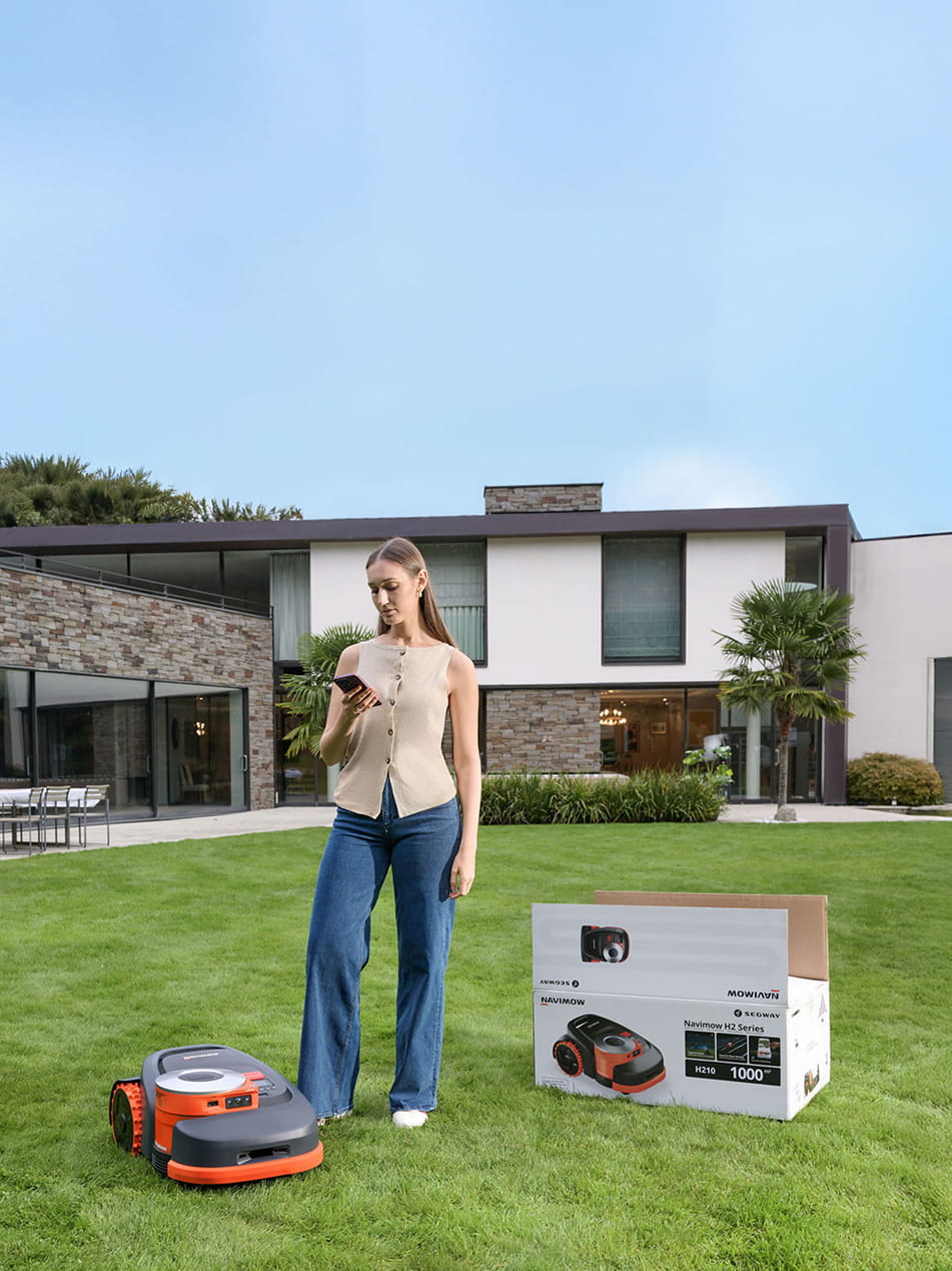 Segway Navimow H2 Series robot lawn mower on the lawn.