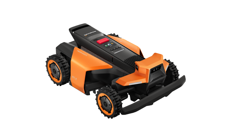Navimow Terranox robot lawn mower is shown on white background.