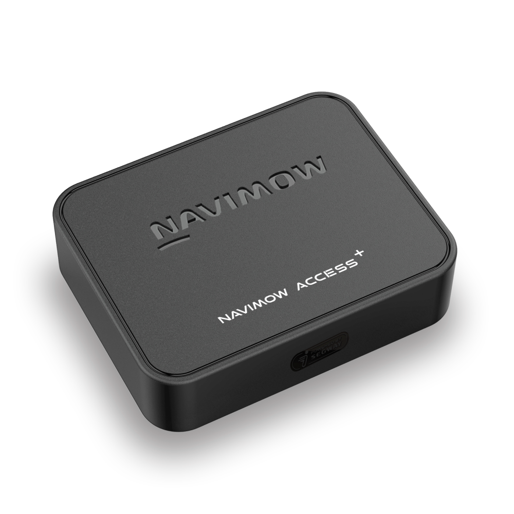 The Navimow Access+ robot lawn mower accessory is matte black.