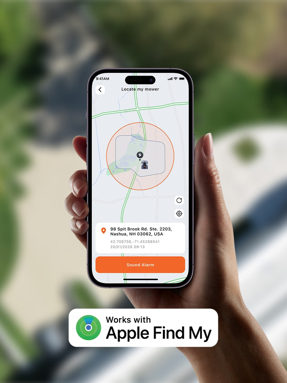 Segway Navimow i Series robot lawn mower tracking on smartphone.