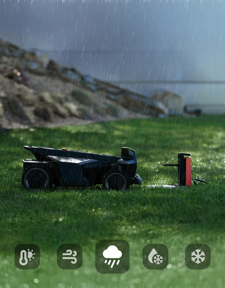 Segway Navimow i series robot lawn mower works in rain.