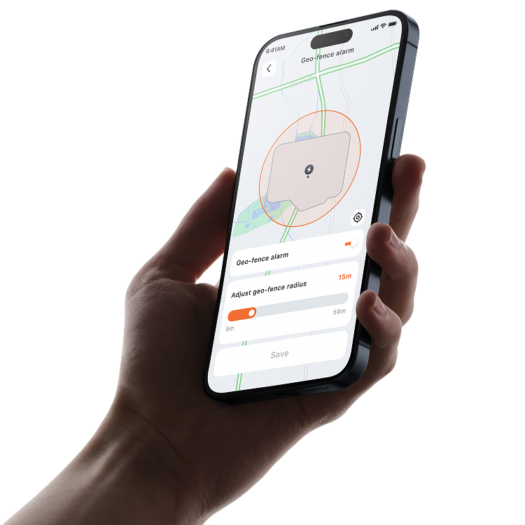 Navimow i105E robot lawn mower app screen showing geo-fence setup.