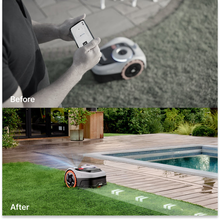 Segway Navimow H Series robot lawn mower setup and mowing.