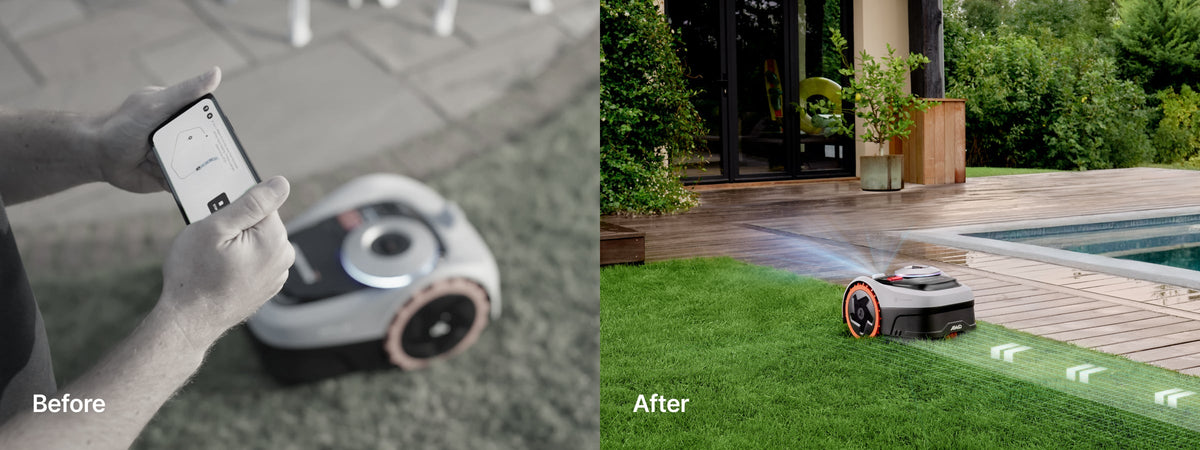 Segway Navimow i Series robot lawn mower mapping and mowing.
