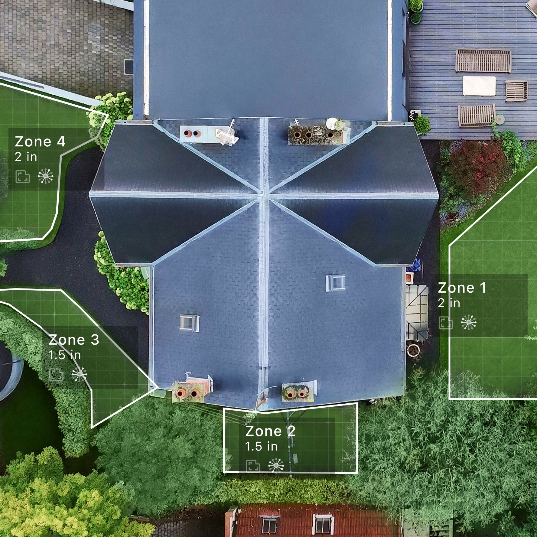 Segway Navimow i110N robot lawn mower app screen showing zones.