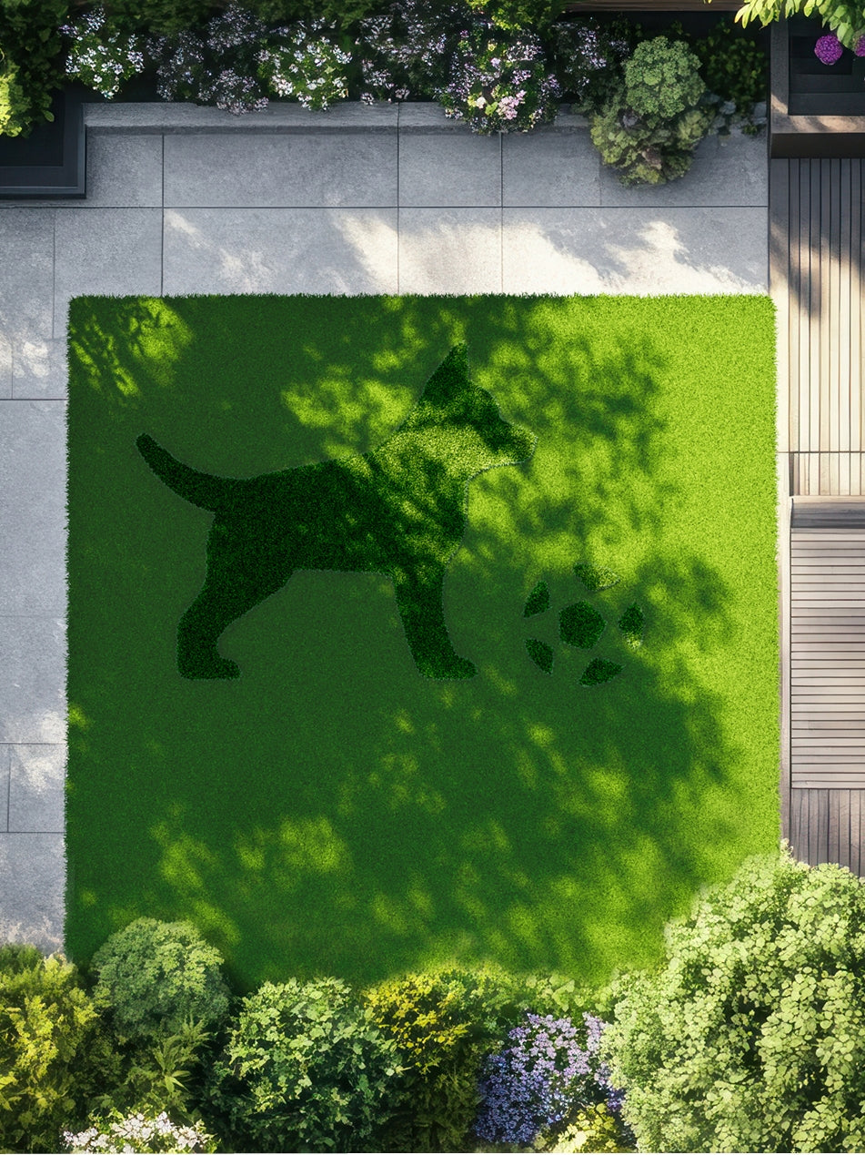 Navimow i Series robot lawn mower mows dog and ball.