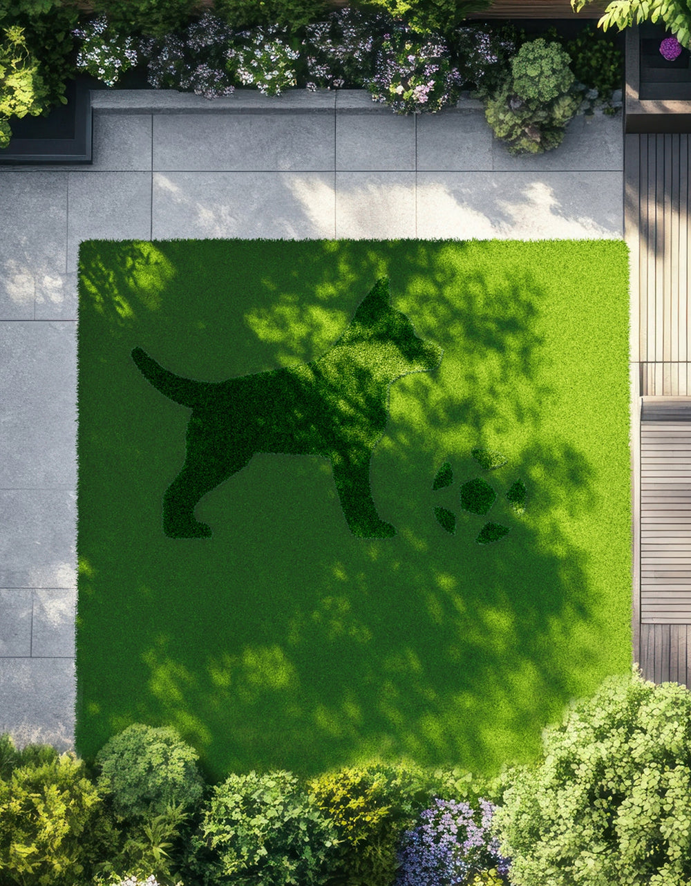 Navimow i110N robot lawn mower mowed a dog on lawn.