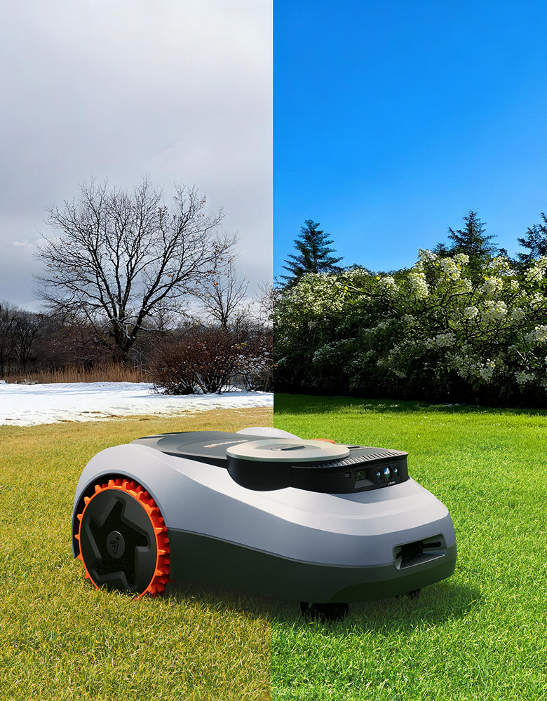 Navimow i110N robot lawn mower handles summer and winter easily.