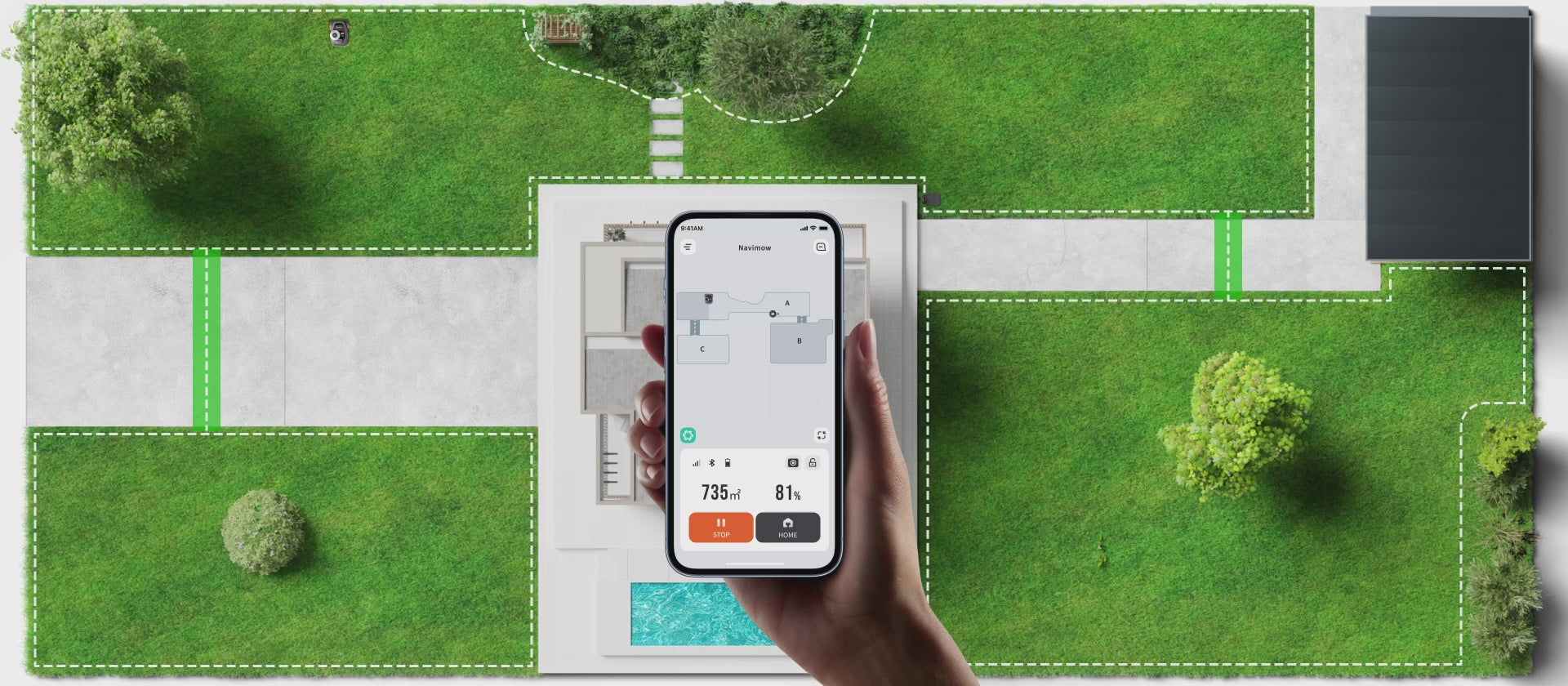 Load video: <p>Monitor Navimow status in real-time</p>