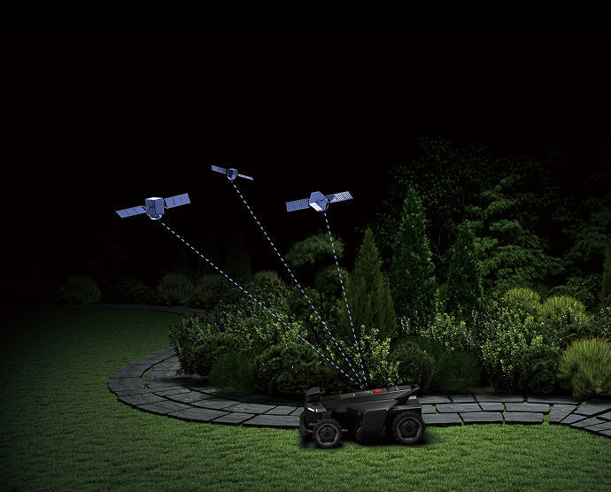 Segway Navimow i Series robot lawn mower navigating with satellites.