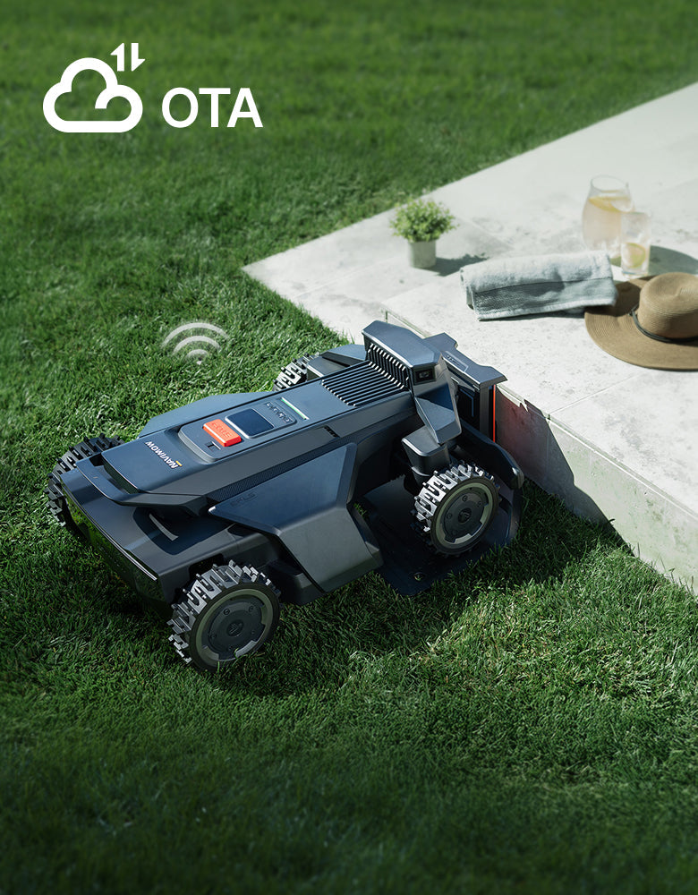 Navimow i Series robot lawn mower on grass with OTA.